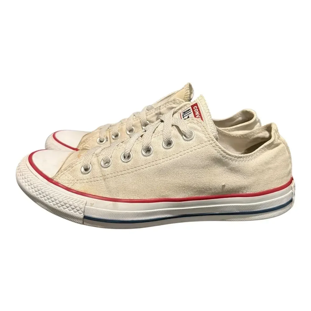 Converse Chuck Taylor All Star Ox Low Top Cream Canvas Sneakers Women’s 8.5 - Picture 5 of 9